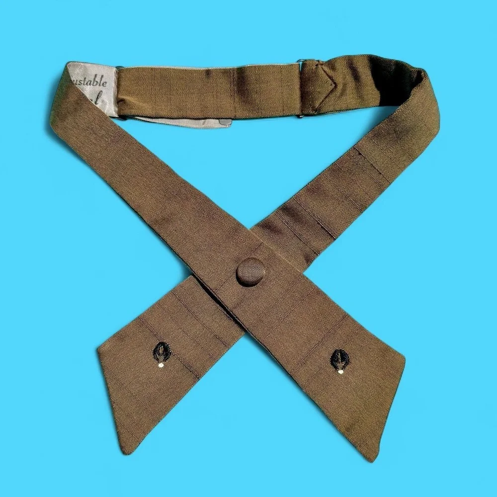 40s Donegal silk khaki women’s service uniform crossover tie